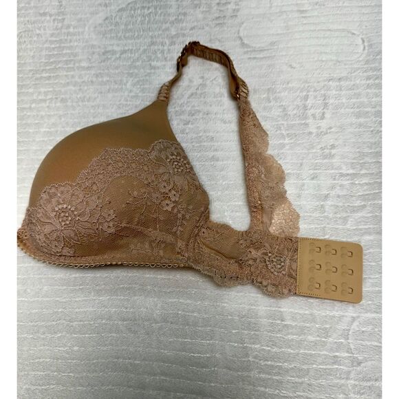 STELLA MCCARTNEY Smooth & Lace Wireless Contour Bra, Padded, Nude, 32DD(E) - Picture 6 of 11